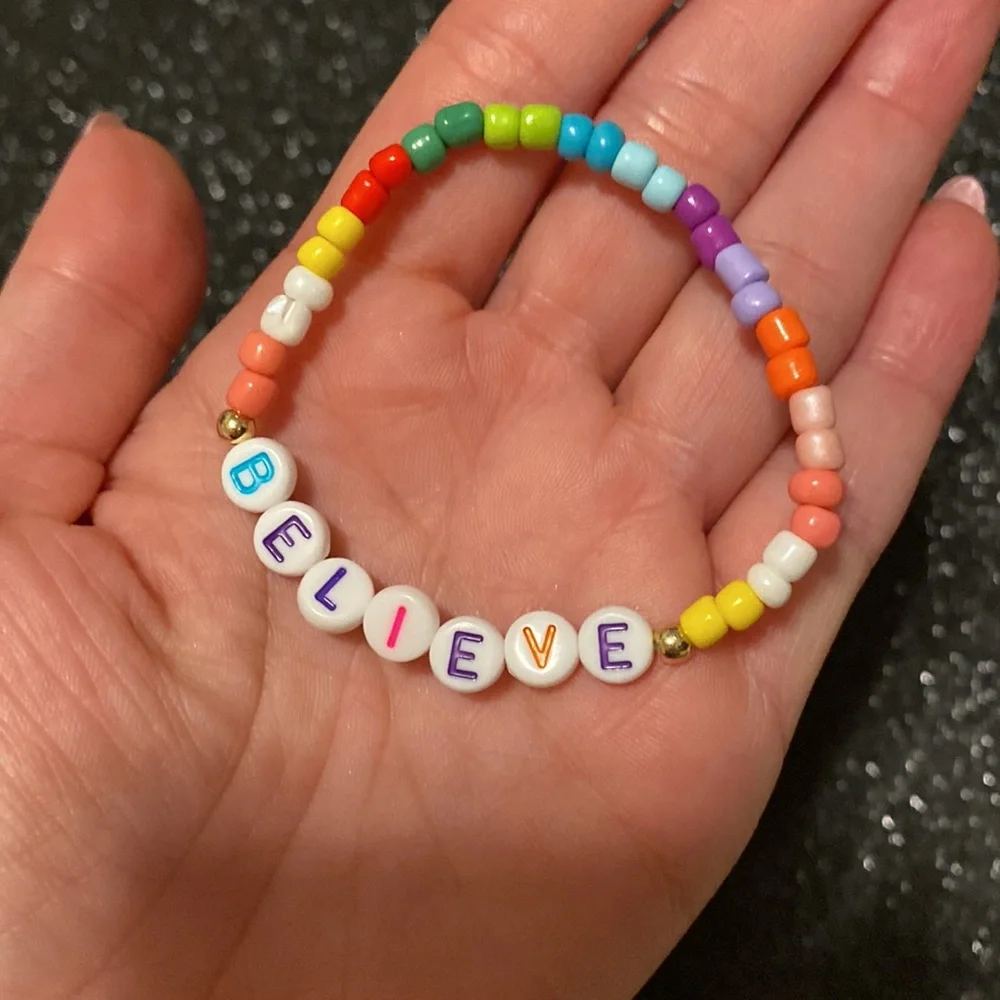 Kids multi beaded stretch bracelet